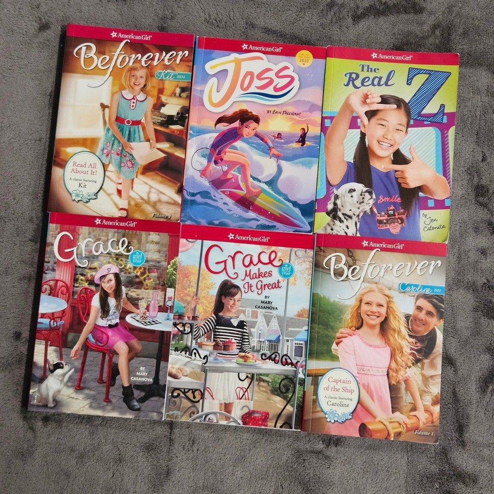 American Girl Lot of 6: Kit, Joss, Z Yang, Grace, Caroline, Girl of the Year